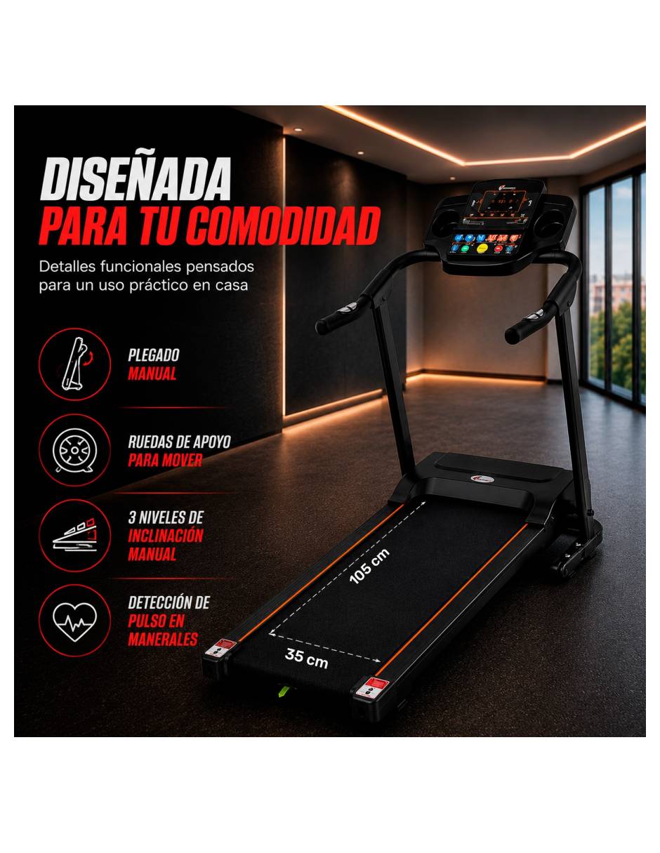 Caminadora profesional mkz-cami3521 plegable 6