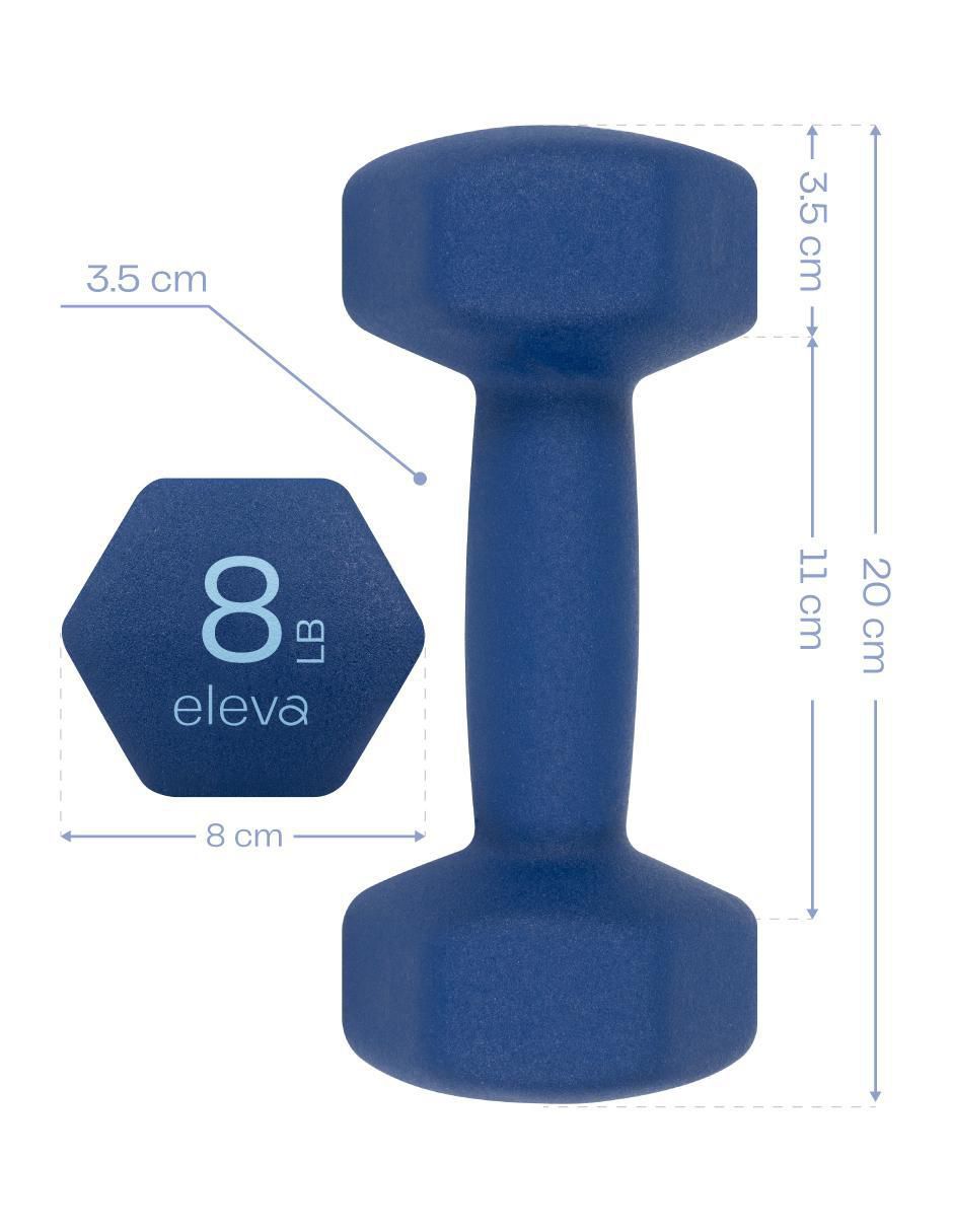 Set mancuernas de peso fijo 3.6 kg 2 piezas 6