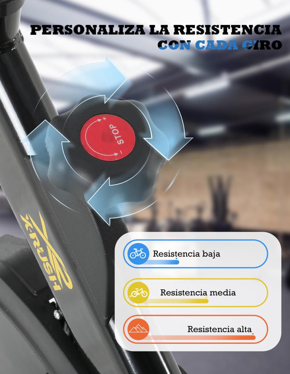 Bicicleta de spinning X-Rush hierro