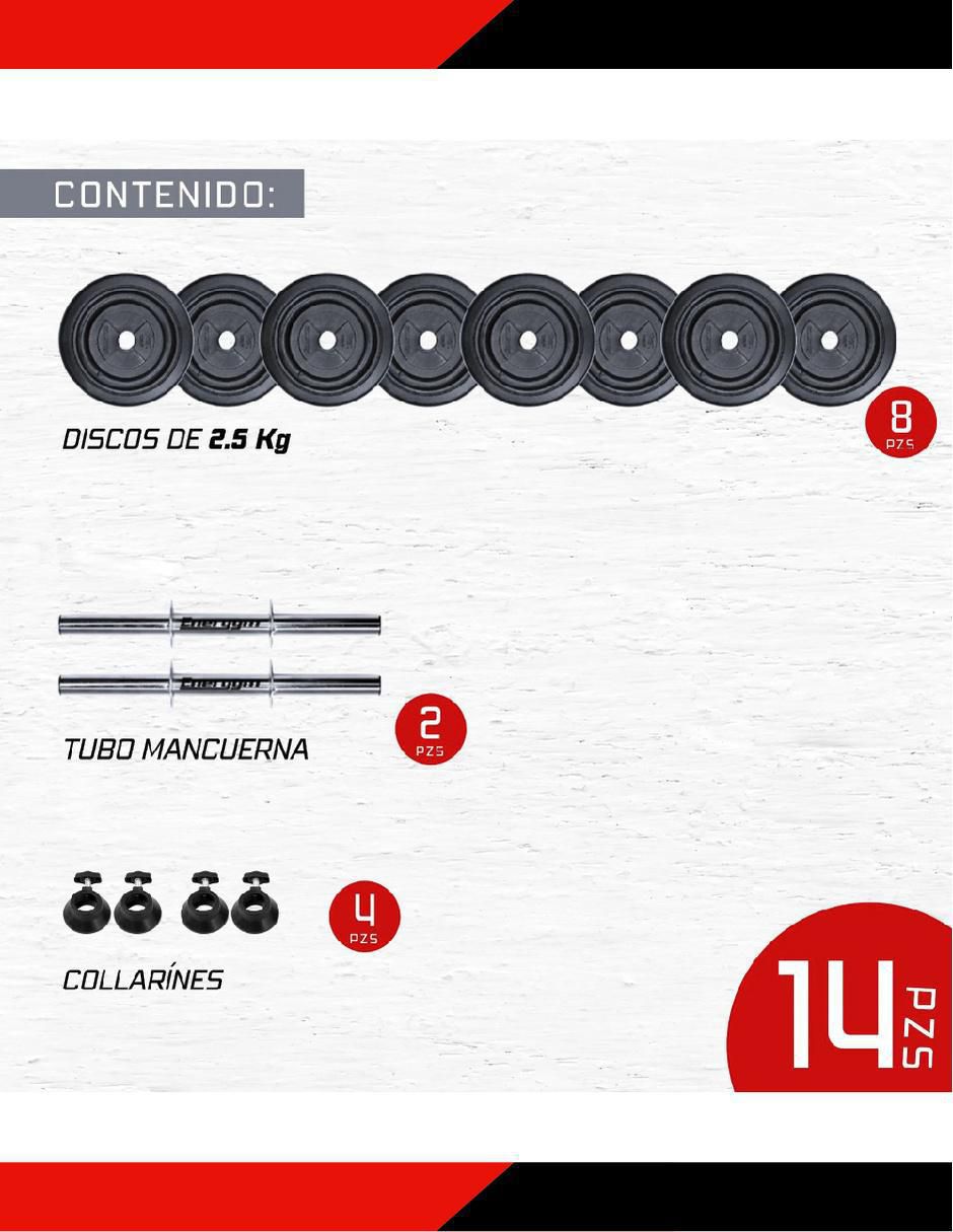 Set mancuernas de peso variable 10 kg 2 piezas