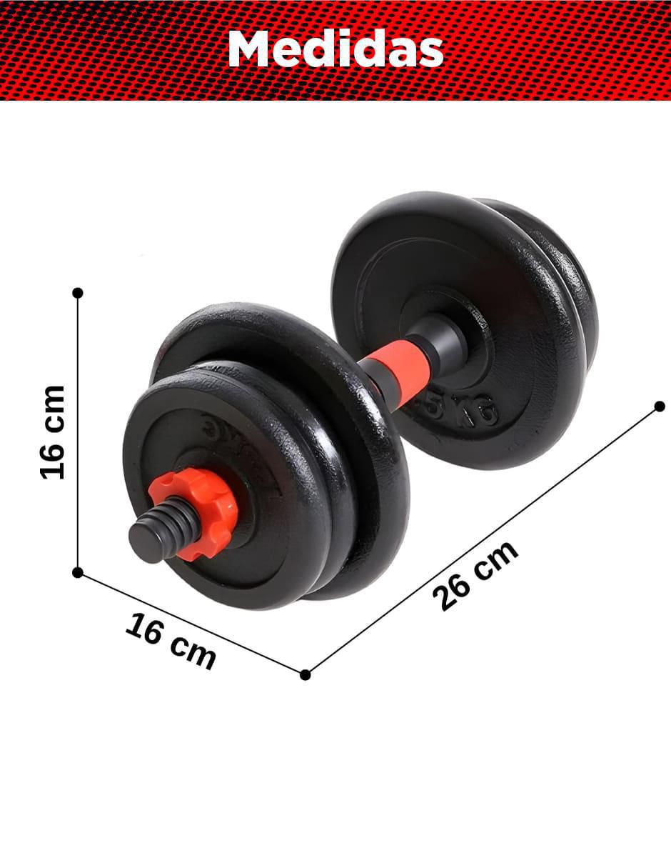 "mancuerna/set mancuernas/kit mancuernas" de peso variable x-rush 25 kg 18 "piezas"
