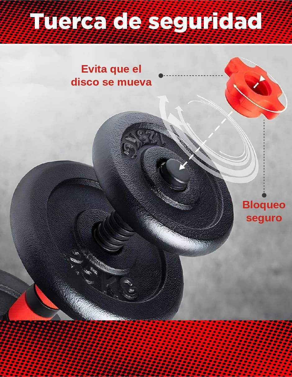 "mancuerna/set mancuernas/kit mancuernas" de peso variable x-rush 25 kg 18 "piezas"