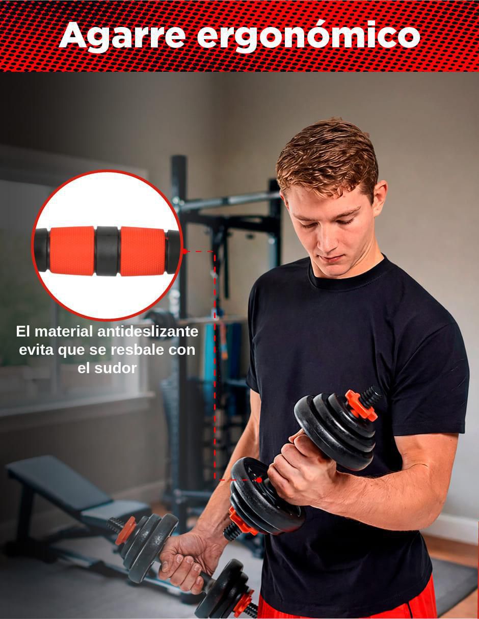 "mancuerna/set mancuernas/kit mancuernas" de peso variable x-rush 25 kg 18 "piezas"