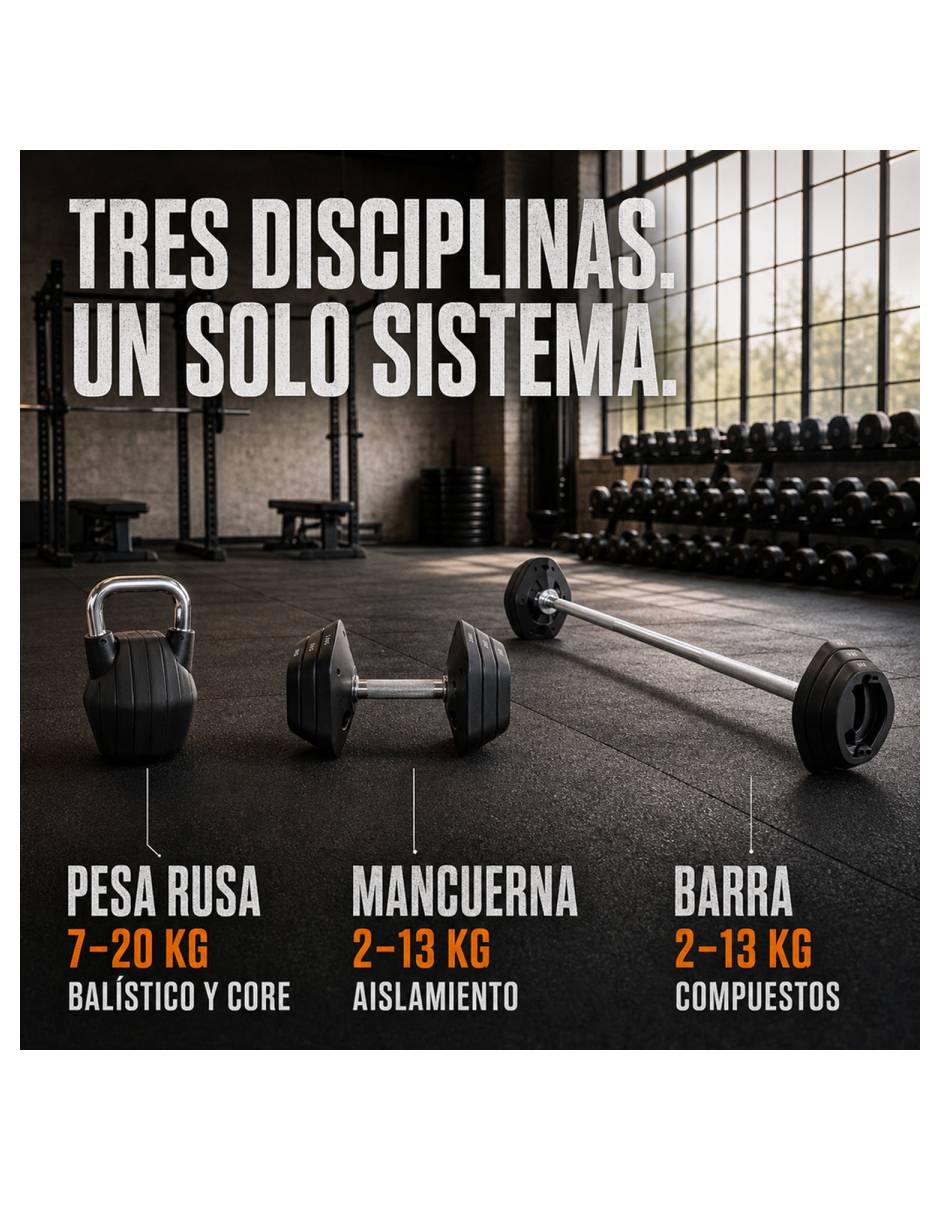 Set mancuerna de peso fijo 20 kg 12