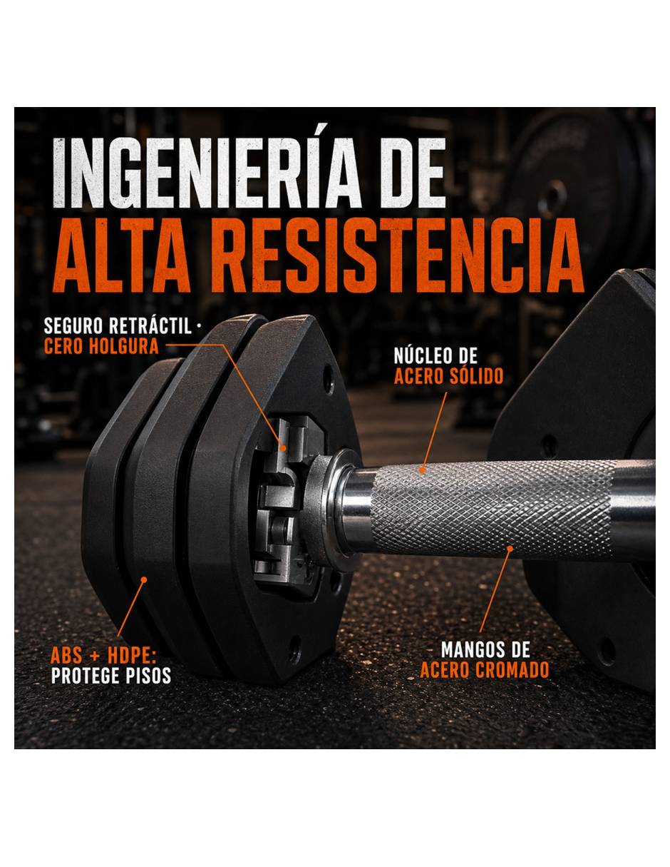 Set mancuerna de peso fijo 20 kg 7
