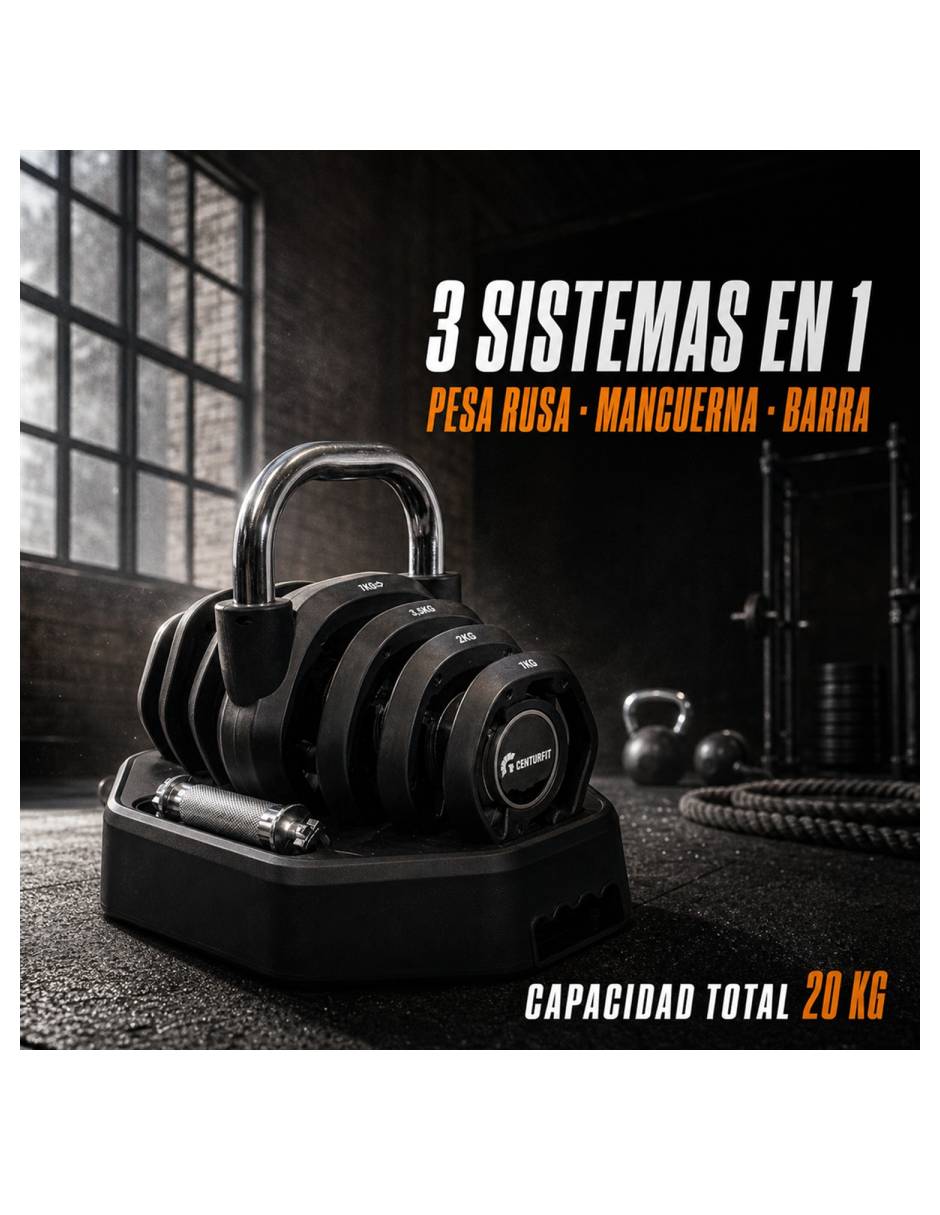 Set mancuerna de peso fijo 20 kg 9