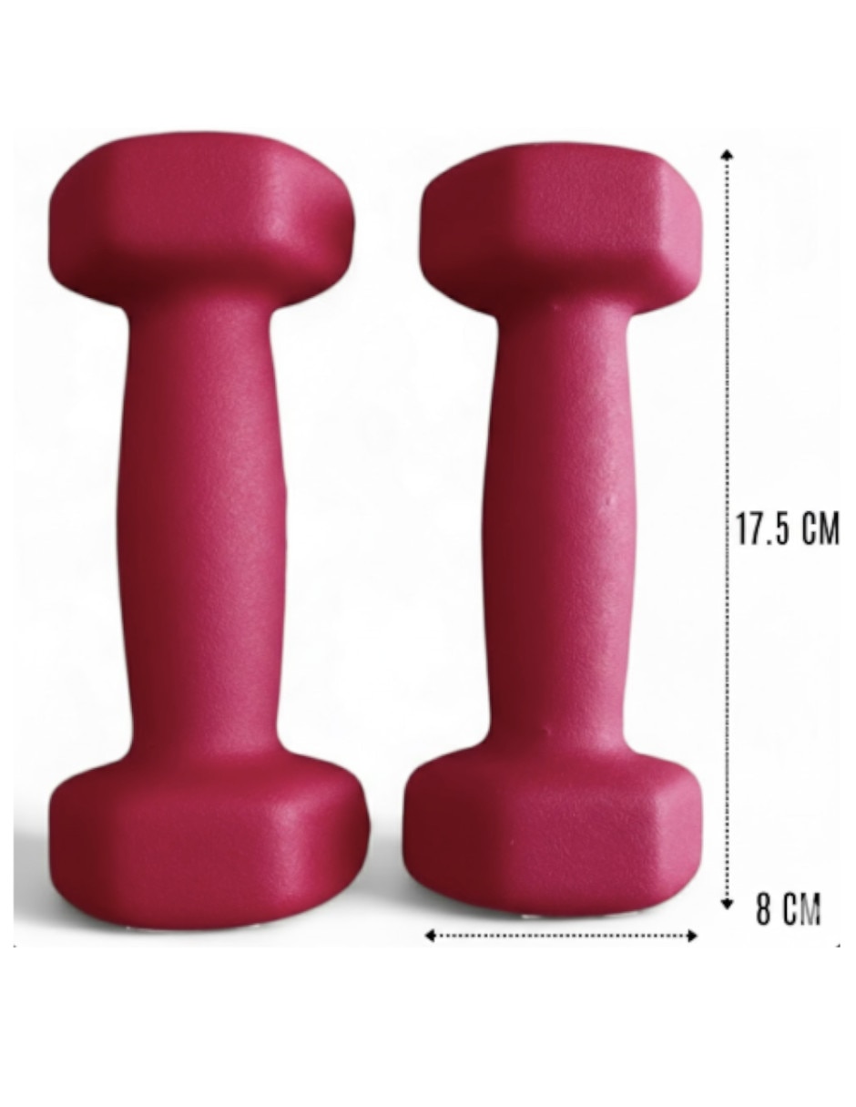 Set mancuernas de peso fijo 2 kg 2 piezas 4