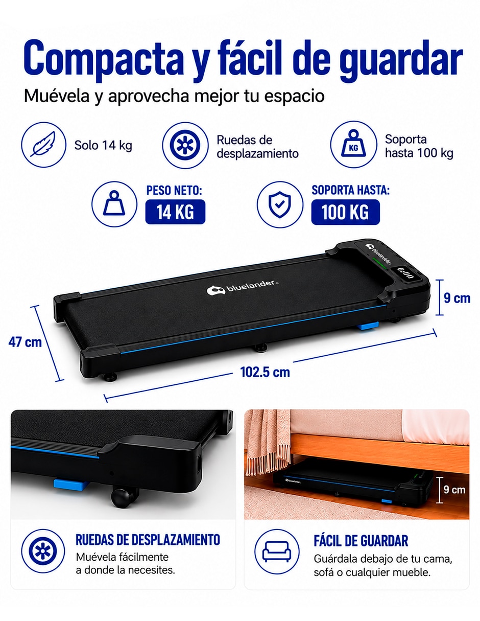 Caminadora semiprofesional eléctrica walking pad con plataforma de vibración 4