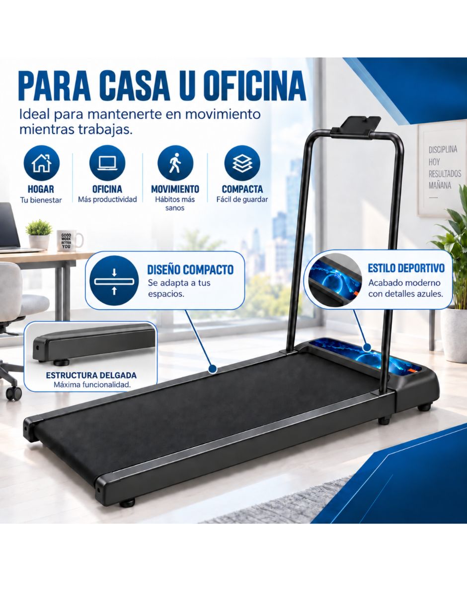 Caminadora casera eléctrica Walking pad portátil con Asa plegable