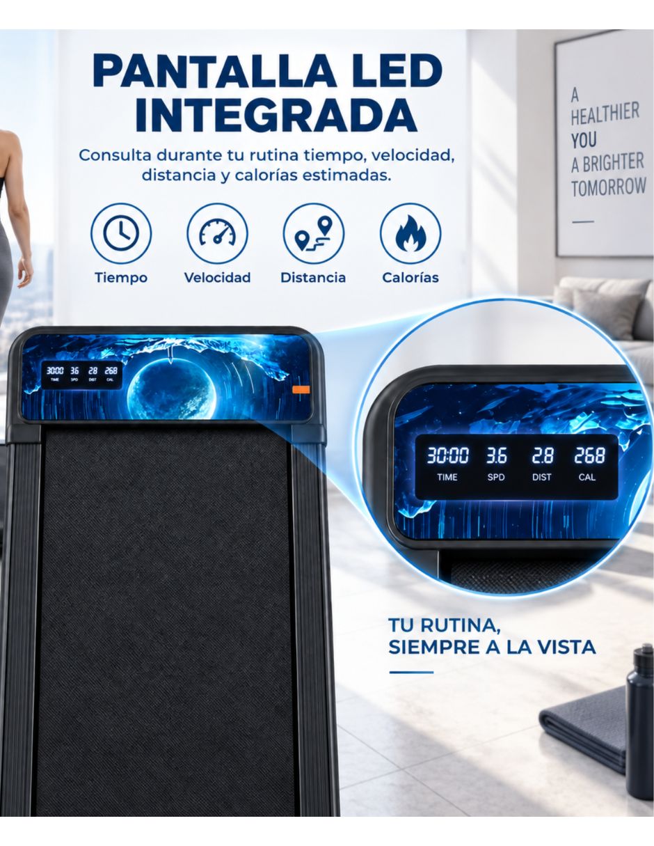 Caminadora casera eléctrica Walking pad portátil con Asa plegable