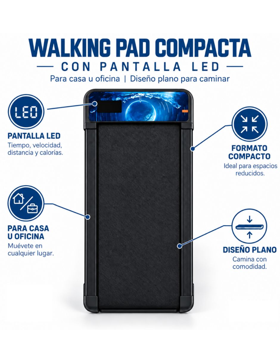 Caminadora casera eléctrica Walking pad portátil con Asa plegable 6