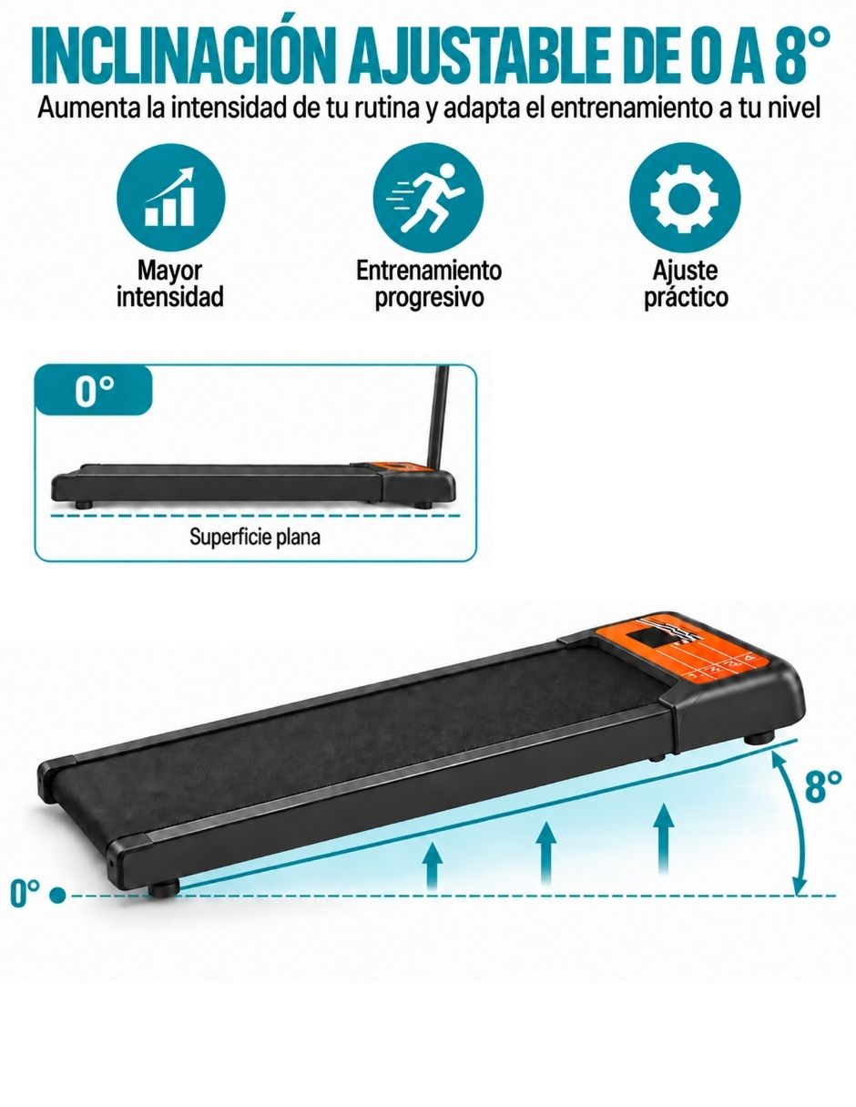 Caminadora casera eléctrica Walking Pad con asa portátil plegable