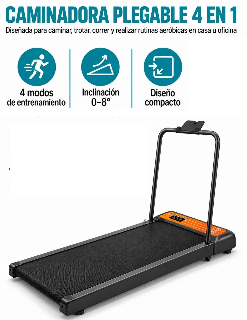 Caminadora casera eléctrica Walking Pad con asa portátil plegable 6